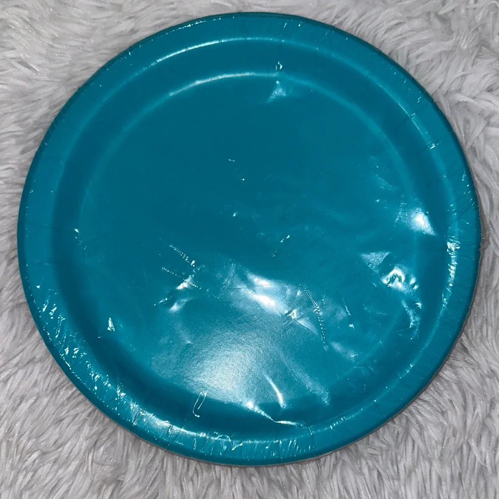Teal Party Plates Caribbean‎ Teal 16 Count